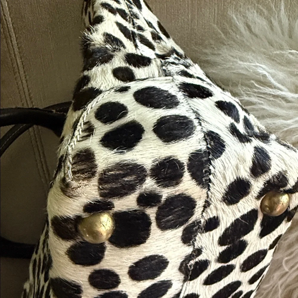 Boden Black and Cream Animal Print Tote - Picture 8 of 14